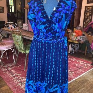 Blue Floral Women's Dress